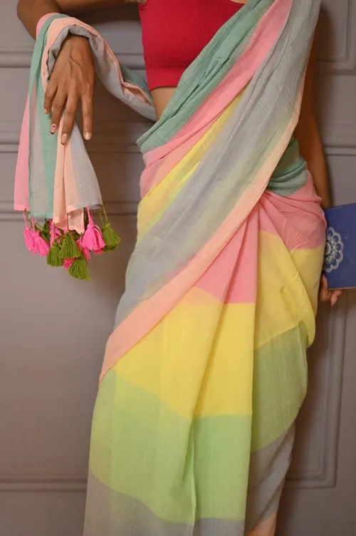 Women’s Pure Soft Cotton Saree Latest Party Design Wear Wedding