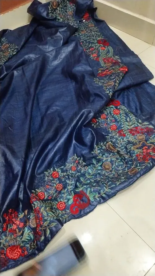 Exquisite Full Body Embroidered Tussar Munga Silk with Fine Detailing