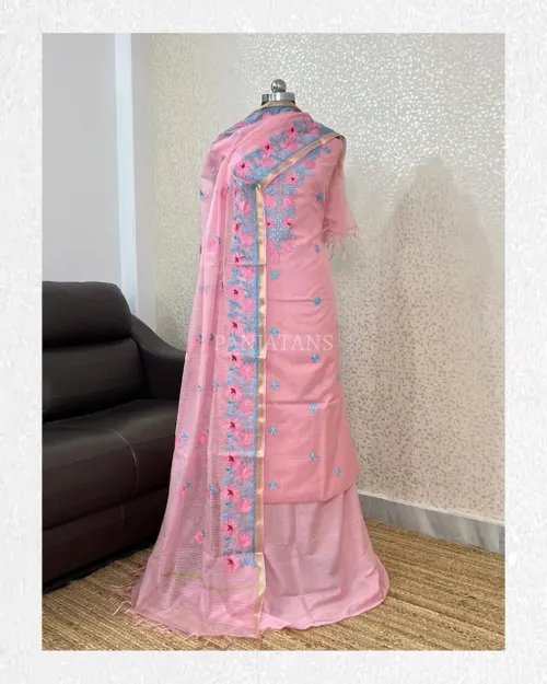 Elegant Kota Doria Embroidery Suit Set 