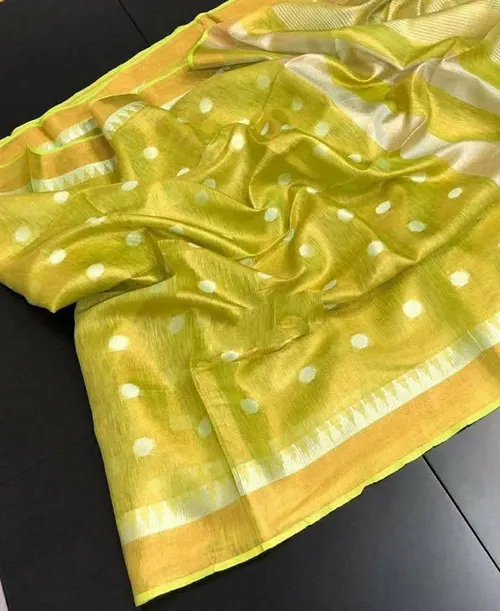 Soft Tissue Linen Saree with Dovi Buta Design