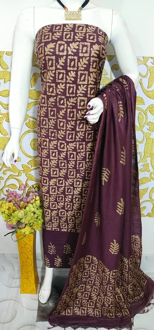 Elegant Katan Salab Batik Suit – Handcrafted Ethnic Ensemble