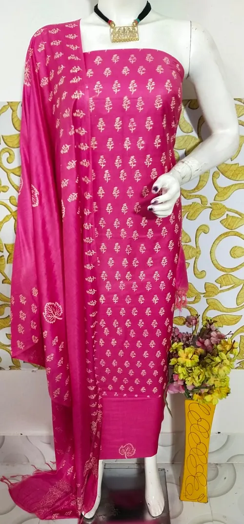 Elegant Katan Salab Hand Block Print Suit – Pure Cotton Elegance
