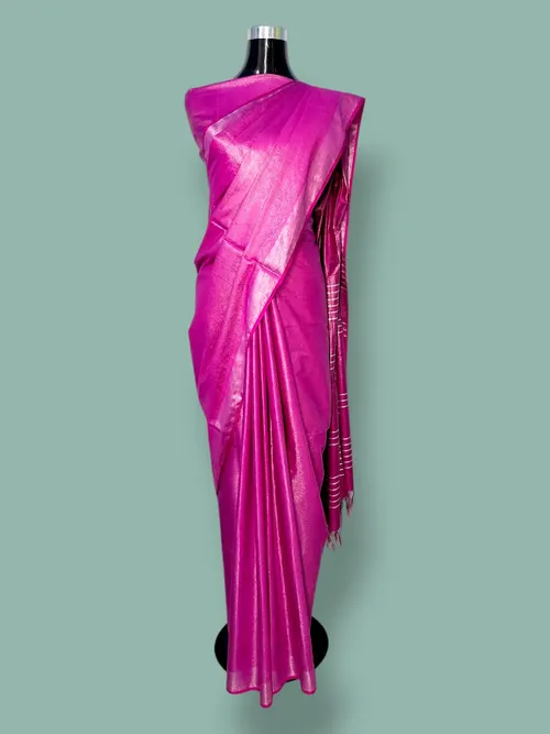 Luxe Tissue Viscose Saree with Intricate Thread & Zari Embroidery
