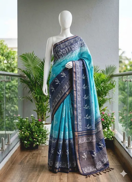 Premium Tissue Kota Style Bhagalpuri Saree