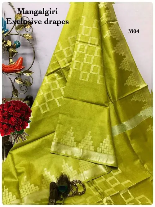 Handwoven Dupion Silk Saree with Zari Border