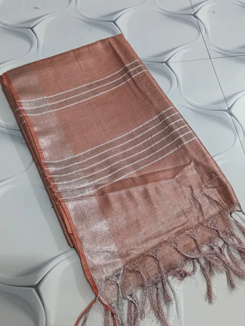 Tissue Viscose Saree with Intricate Thread & Zari Embroidery