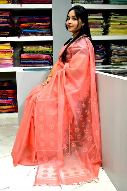 Regal Cutwork Semi Tassar Saree