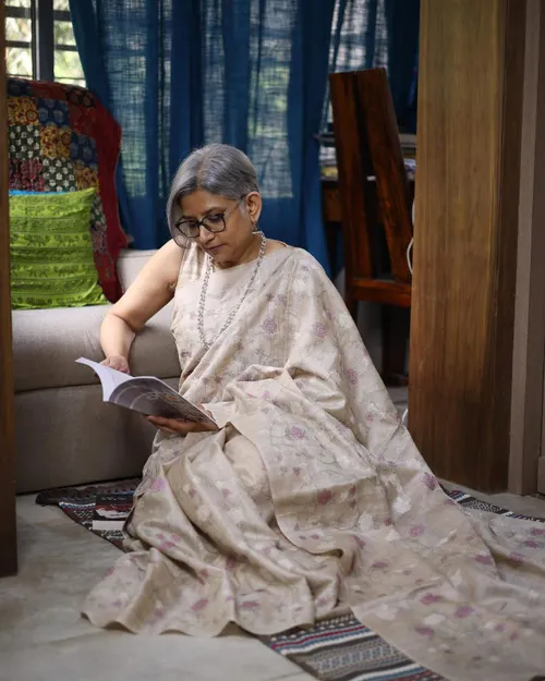  Handloom Pure Desi Tusser Silk Saree