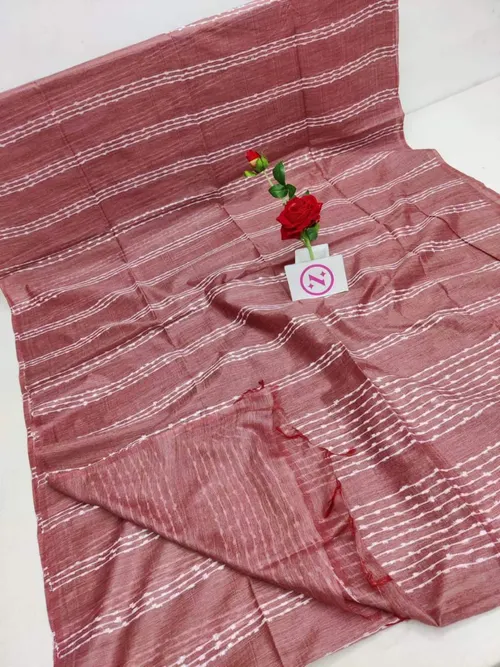 Baswara Handloom Saree with Signature Flag Stripe Body Design