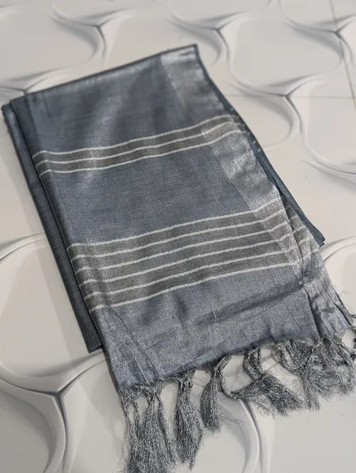 Tissue Viscose Saree with Intricate Thread & Zari Embroidery