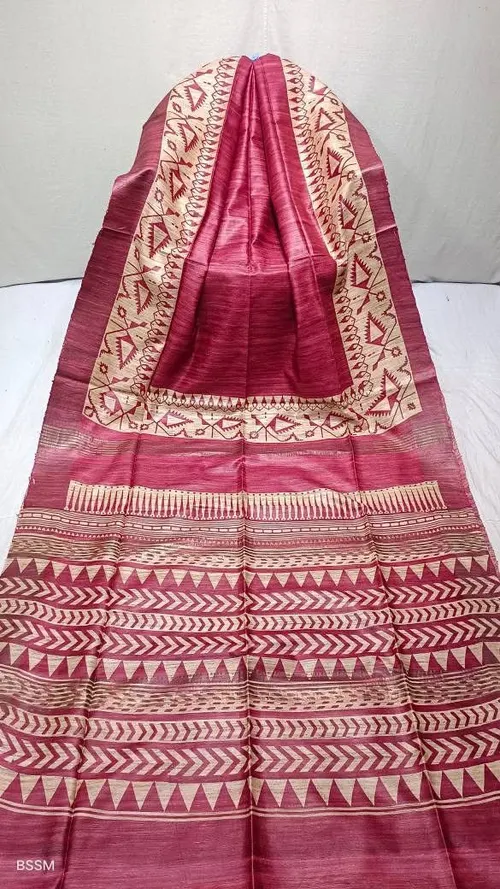 Designer Gheecha Silk Saree with Zari Border