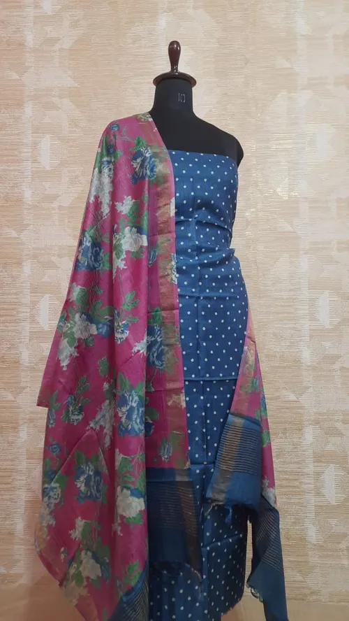  Whispering Weaves Tussar Top & Duppatta