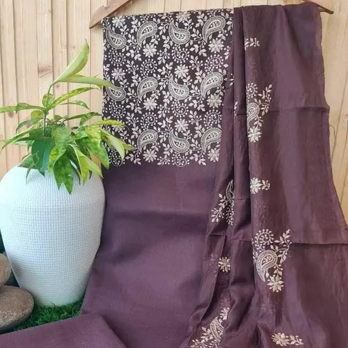 Classic Linen Embroidered Dress Material