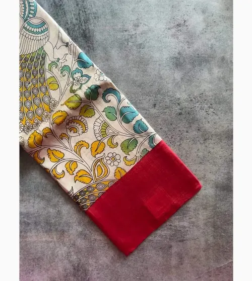 Authentic Desi Tussar Silk Handloom Saree with Hand Block and Digital Print