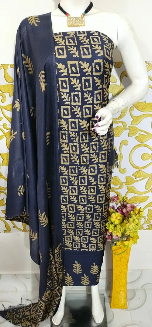 Elegant Katan Salab Batik Suit – Handcrafted Ethnic Ensemble