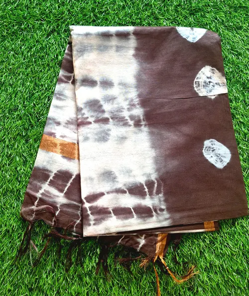 Beautiful Dye n Tie Shibori Silk Saree Batik Printed