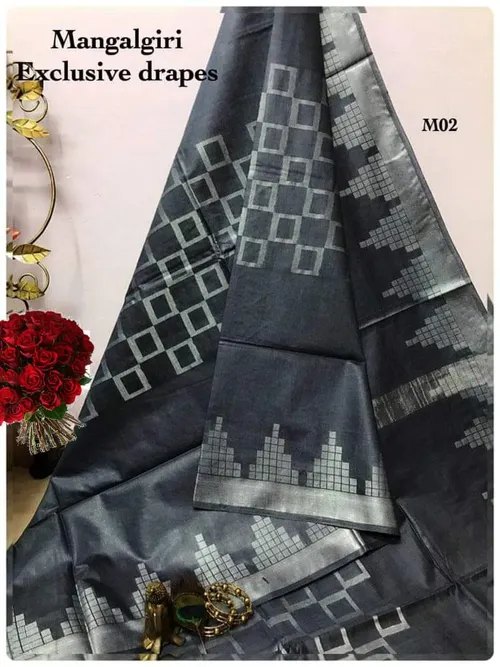 Handwoven Dupion Silk Saree with Zari Border