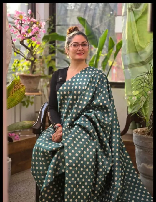 Timeless Dots Bishnupuri Silk Saree