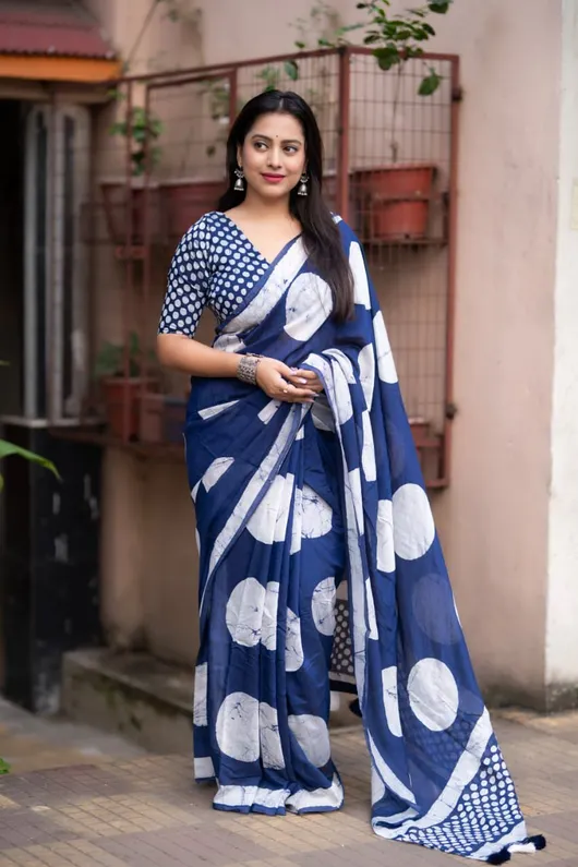 Handcrafted Pure Chanderi Cotton Fabric Saree