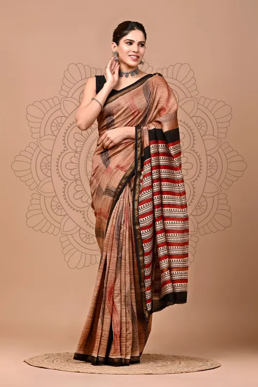 Premium Bagru Print Cotton Sarees