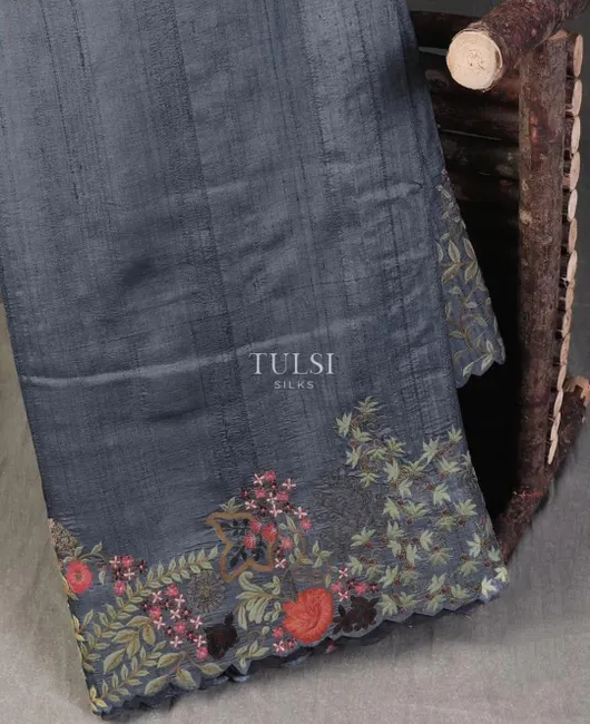 Handcrafted Elegance: Full Embroidered Tussar Munga Silk