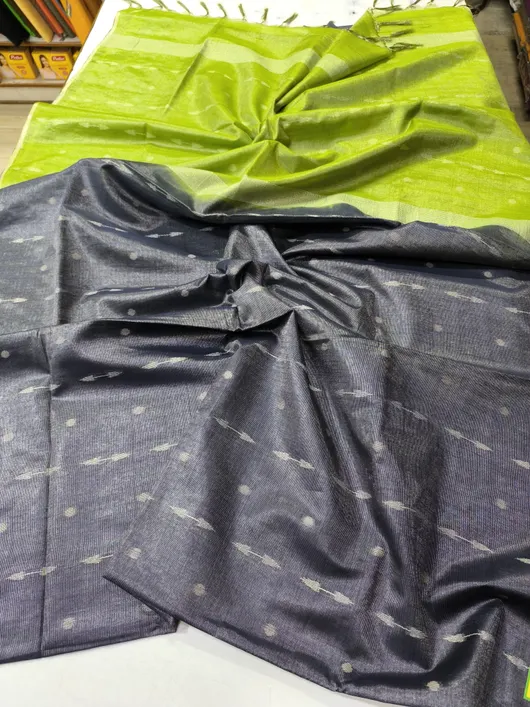  Elegant Indigo Printed Premium Katan Silk Saree