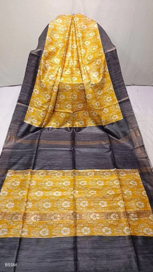 Designer Gheecha Silk Saree with Zari Border
