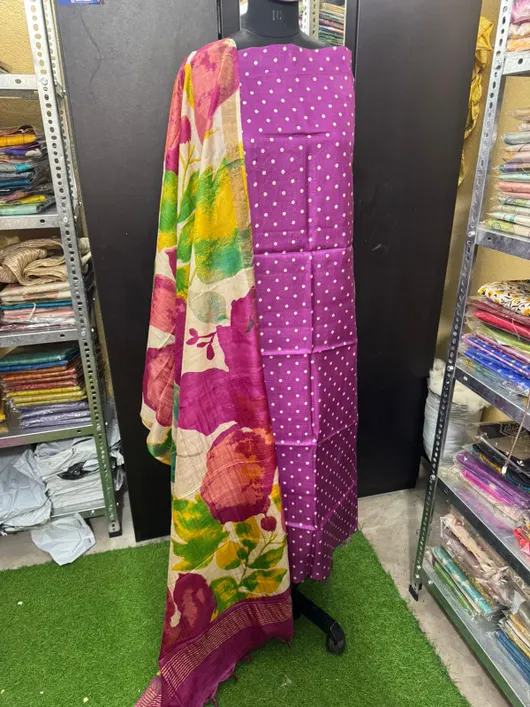  Whispering Weaves Tussar Top & Duppatta