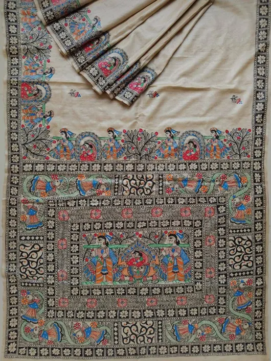 Handwoven Gheecha Silk Saree with Rich Texture 