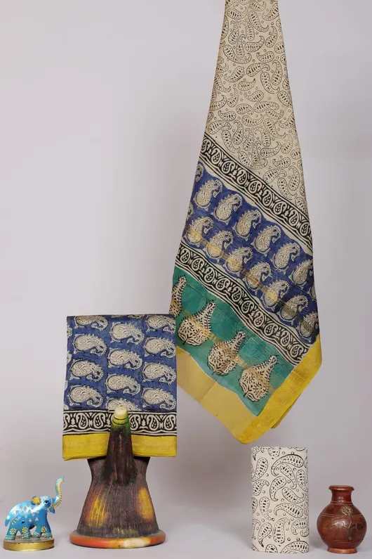 Premium Handloom Chanderi Silk Salwar Suit - Buy Online