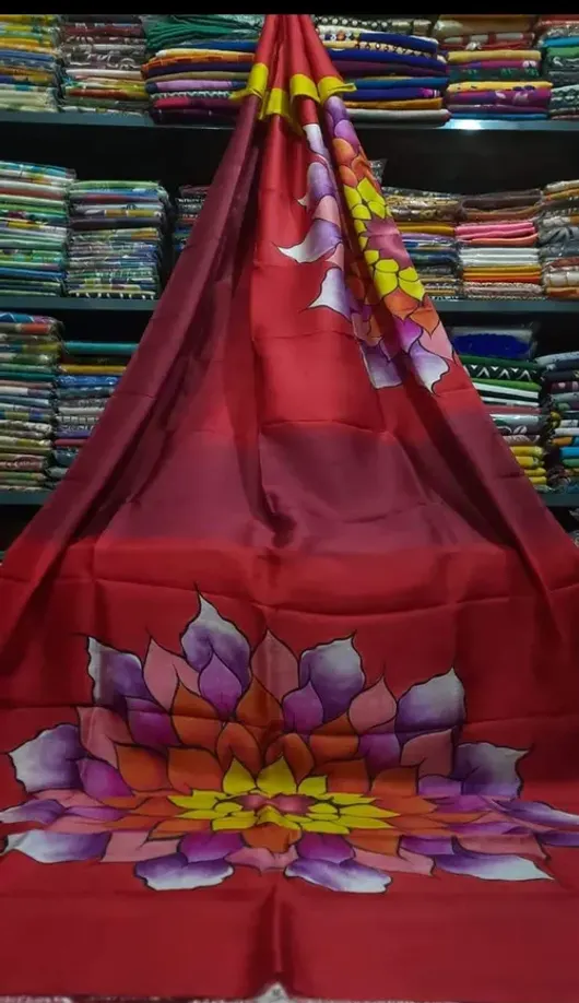 Bishnupuri Silk Sarees Hand Painted Pure Batik Silk Mark Certified
