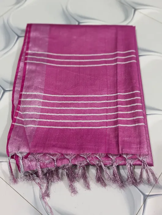 Tissue Viscose Saree with Intricate Thread & Zari Embroidery
