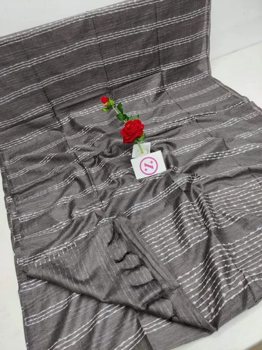 Baswara Handloom Saree with Signature Flag Stripe Body Design