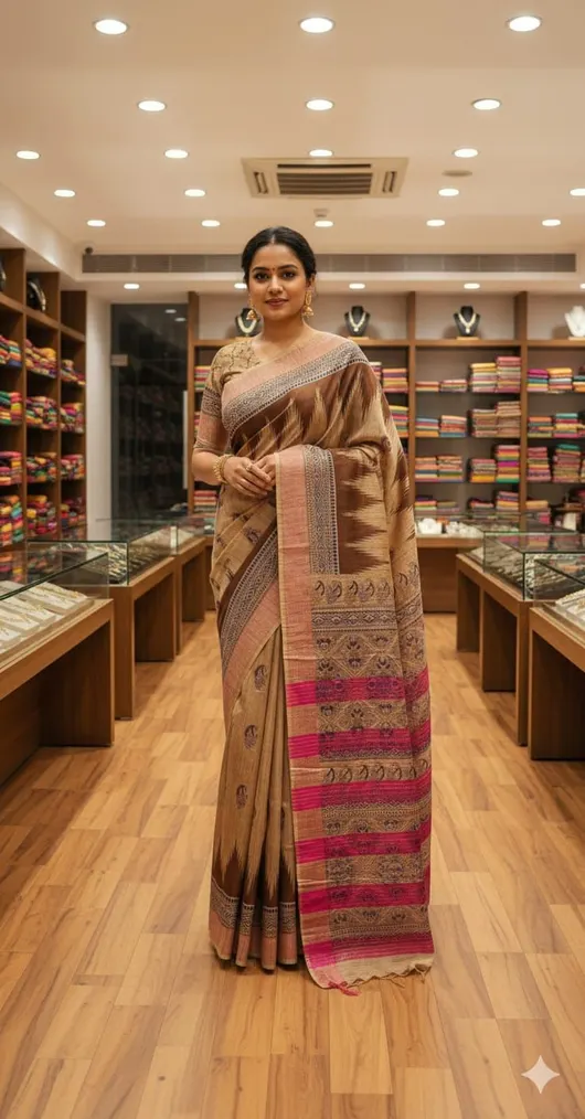 Soft Banswada Kota Saree with Zari Border – Beautiful Hand-Printed Traditional Design Saree