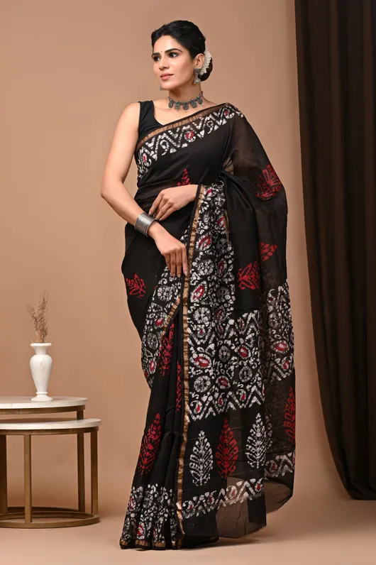 Premium Ajrakh Chanderi Cotton Sarees