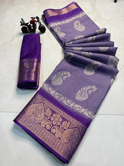 Rekko Silk Jacuard Border Saree With Blouse