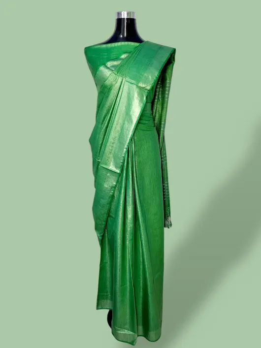 Luxe Tissue Viscose Saree with Intricate Thread & Zari Embroidery