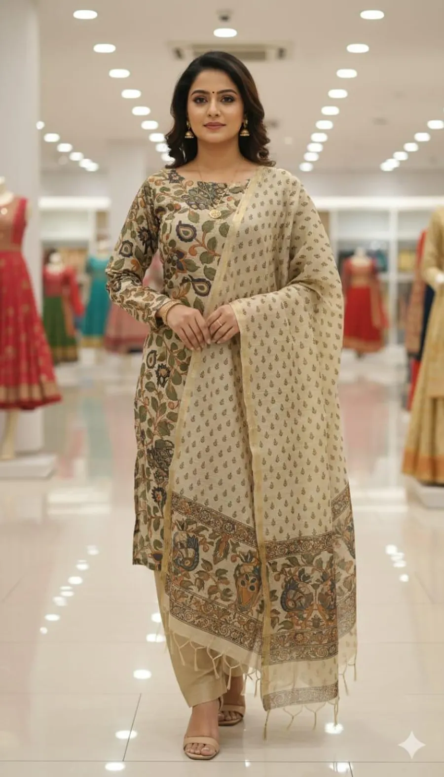 Ethnic Madhubani Kalamkari Dress Material