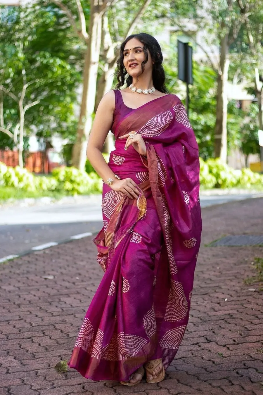 Semi Tussar Silk with Rich Kalamkari Print Saree