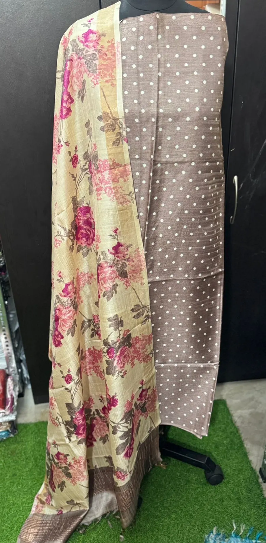  Whispering Weaves Tussar Top & Duppatta