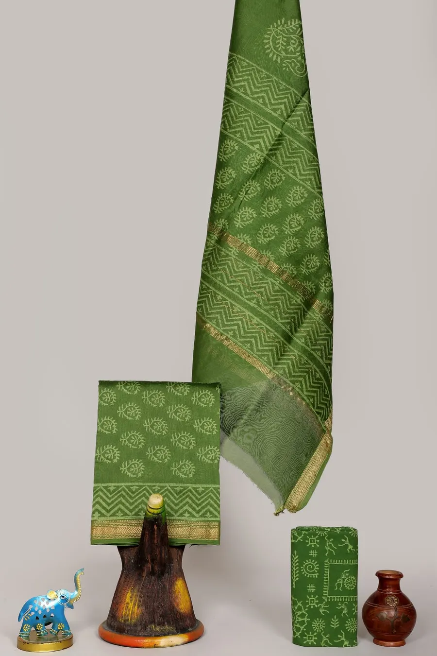 Hand Block Printed Maheshwari Silk Salwar - Exquisite Indian Fashion