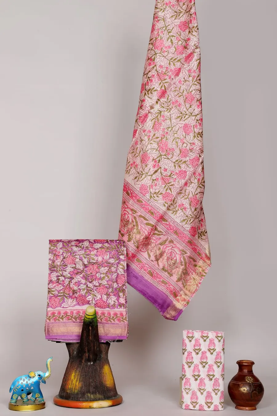 Hand Block Printed Maheshwari Silk Salwar - Exquisite Indian Fashion