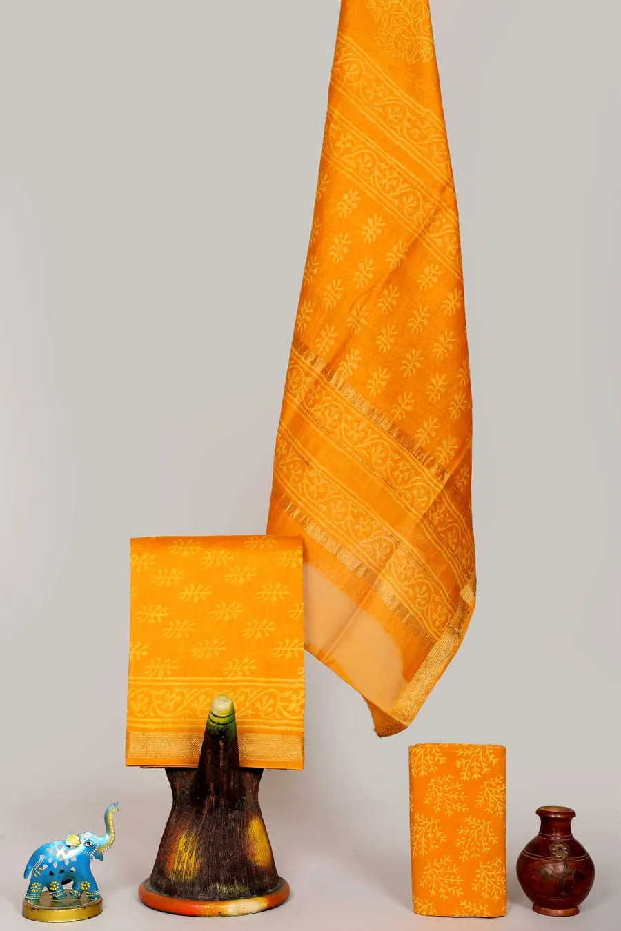 Hand Block Printed Maheshwari Silk Salwar