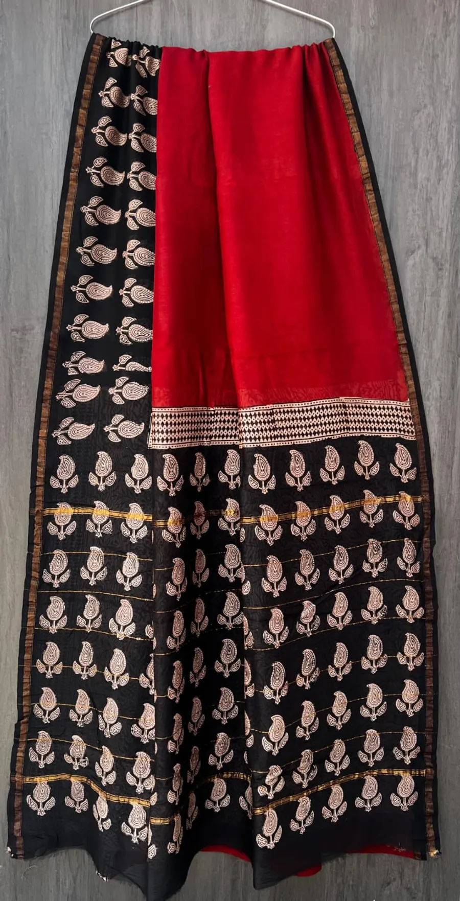 Traditional Ajrakh & Bagru Print Saree
