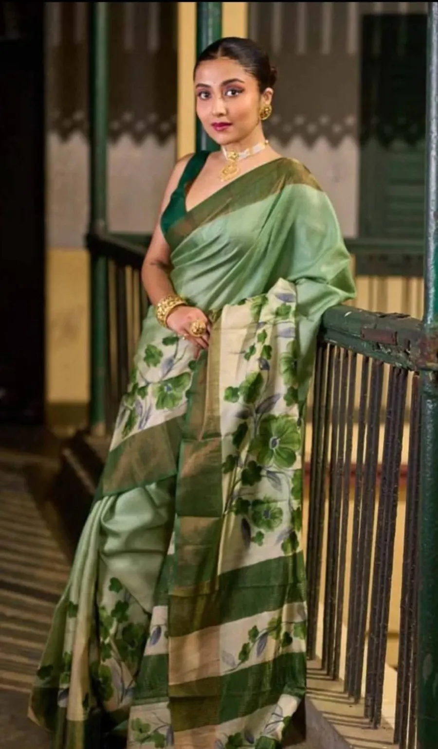 Exclusive  Varnika Pure Tussar Silk Handpainted Saree