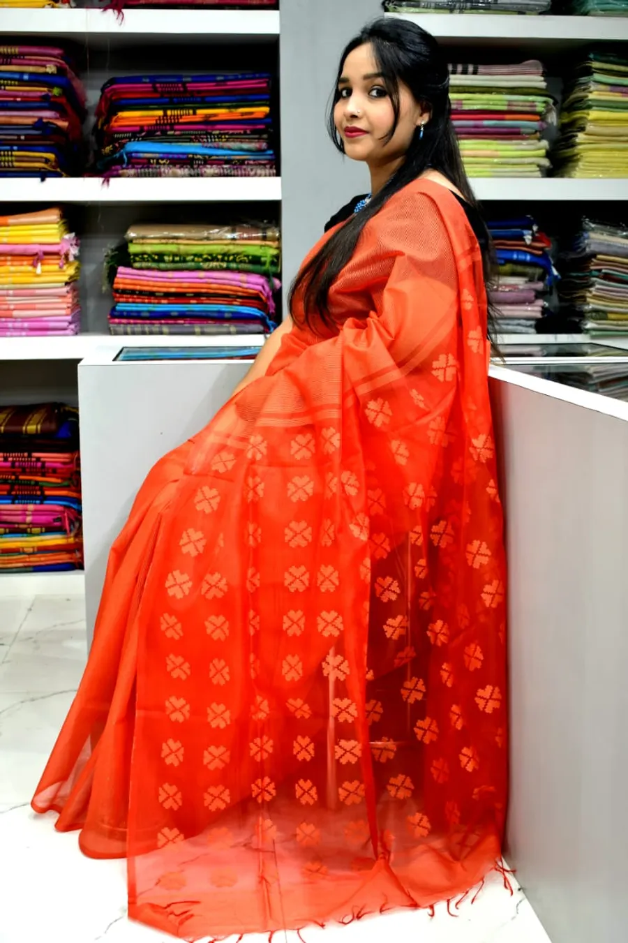 Regal Cutwork Semi Tassar Saree