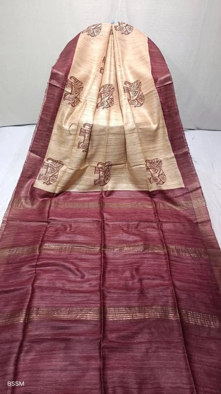 Designer Gheecha Silk Saree with Zari Border