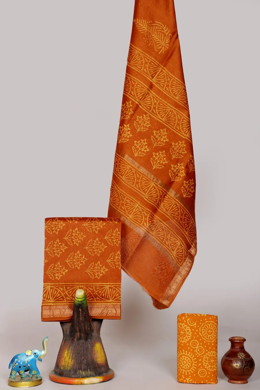 Hand Block Printed Maheshwari Silk Salwar - Exquisite Indian Fashion