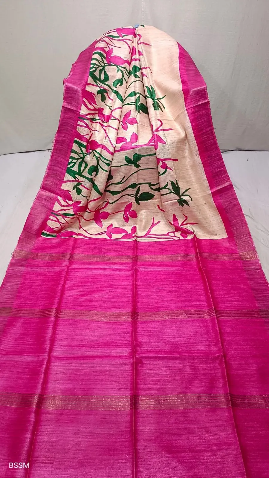 Designer Gheecha Silk Saree with Zari Border