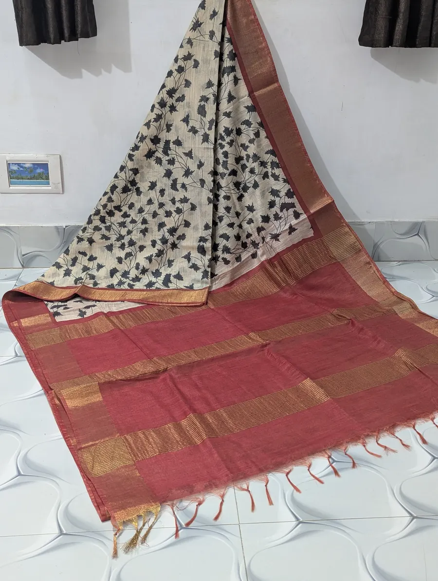 Crafted Jaisree Silk Screen Print Saree